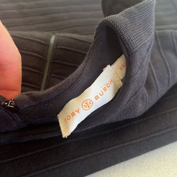 Tory Burch Mini Sheath Dress Black Crew Neck Sleeveless XS - Picture 5 of 6